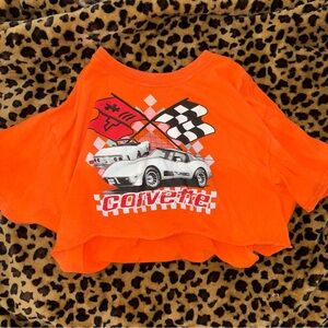 Forever 21 Chemistry orange Corvette crop top